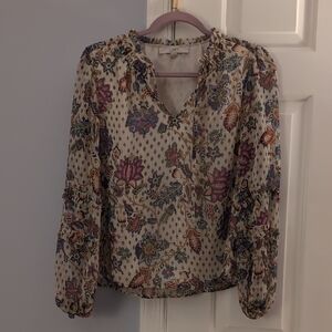 LOFT Floral Blouse - Cream and Multicolor
